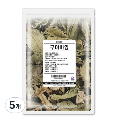 고미네 국산 구아바잎 차, 60g, 1개입, 5개