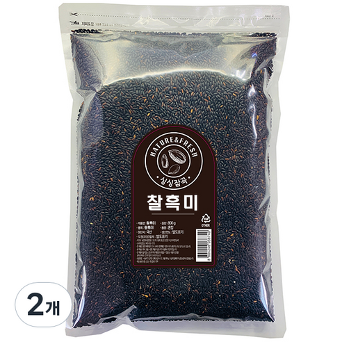 싱싱잡곡 찰흑미, 2개, 800g