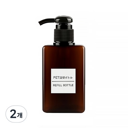 DM 알럽홈 컬러 펌프 용기 450ml, 브라운, 2개