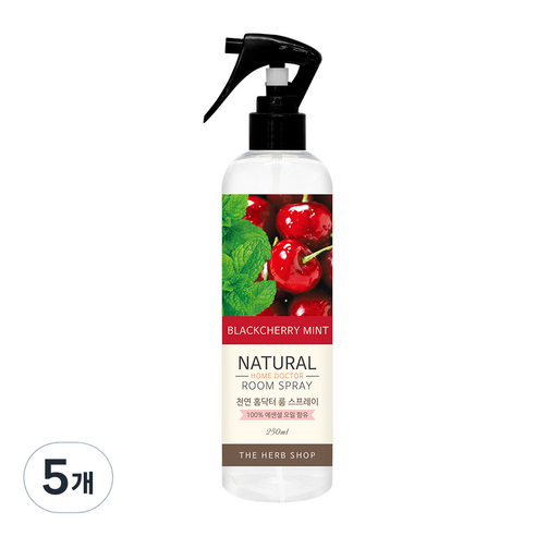 홈닥터 내추럴 룸 스프레이 블랙체리 민트, 250ml, 5개