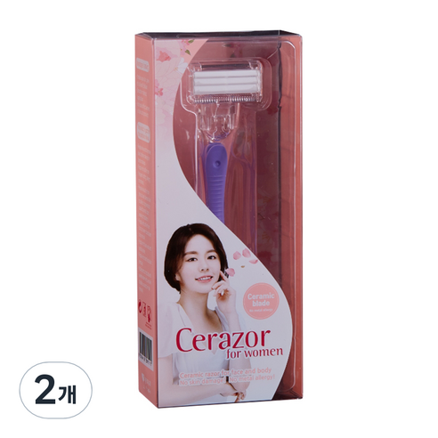 세레이져 세라믹 페이스 바디 여성용 면도기 보라, 1개입, 2개