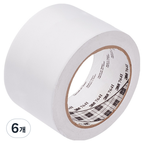 3M 바닥 라인 764 테이프 백색 76.2mm x 32.9m, 6개