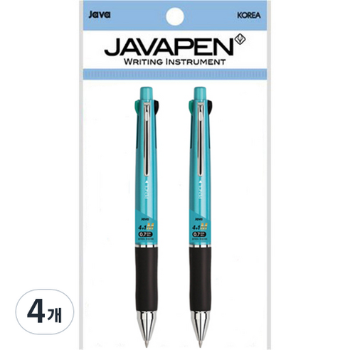 자바펜 제트4+1M 멀티펜 0.7mm, 메탈민트, 4개