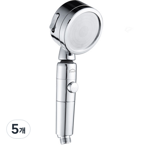 윈프라이스 원터치 3단 조절 절수 샤워 헤드 실버, 5개