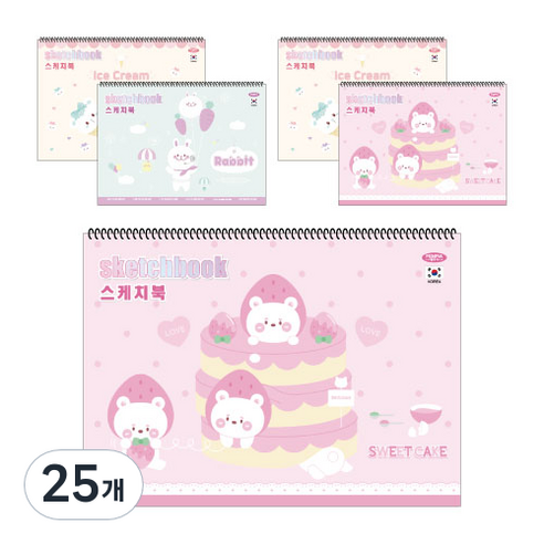 펜피아 3000 초등 여아용 스케치북, 18매, 345 x 250 mm, 25개