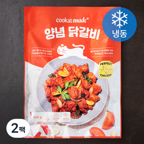 쿠캣 양념 닭갈비 (냉동), 550g, 2팩