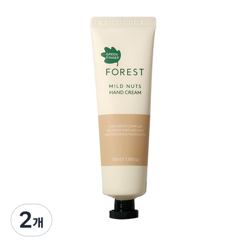 그린핑거 포레스트 마일드 너츠 핸드크림 달콤한 너츠향, 50ml, 2개