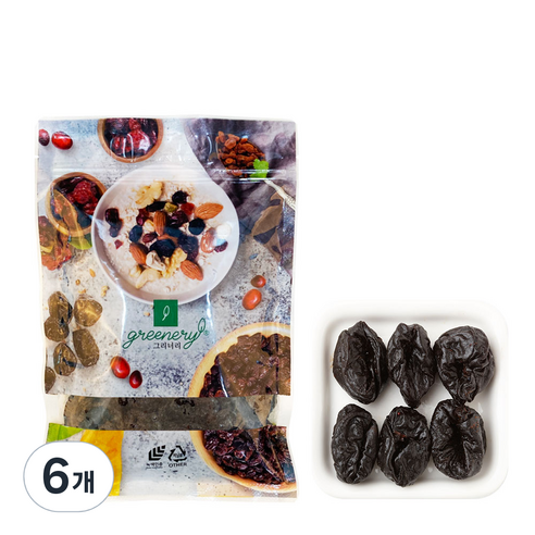그리너리 건조 프룬, 250g, 6개