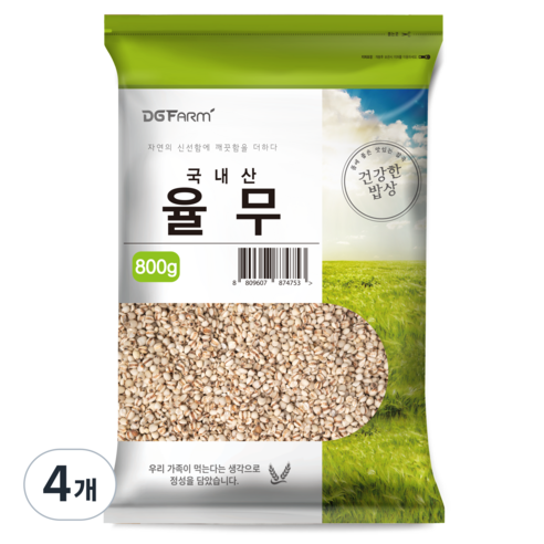 건강한밥상 국산 율무, 800g, 4개