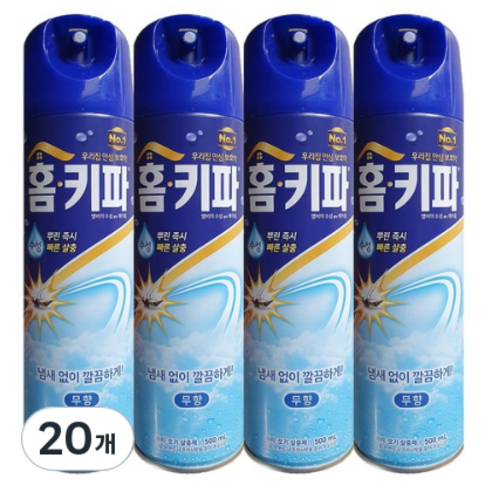 홈키파 수성 에어졸 무향, 500ml, 4개