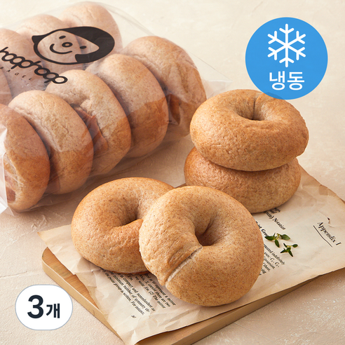 훕훕베이글 유기농 인증 통밀 베이글 10개입 (냉동), 900g, 3개