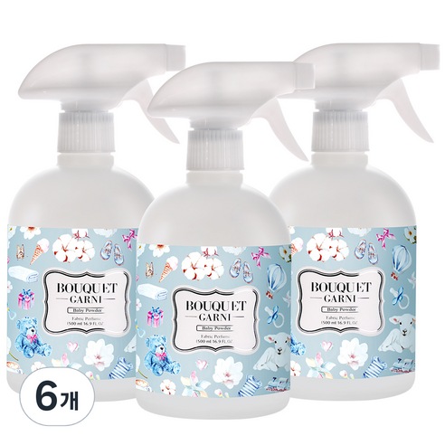 부케가르니 섬유탈취제 베이비파우더, 500ml, 6개