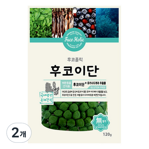 후코홀릭 강아지 수제간식 120g, 후코이단, 2개