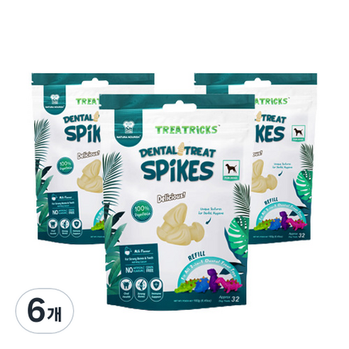 네추라너리쉬 노즈워크 장난감 덴탈트릿 리필 간식 32p, 우유맛, 183g, 6개