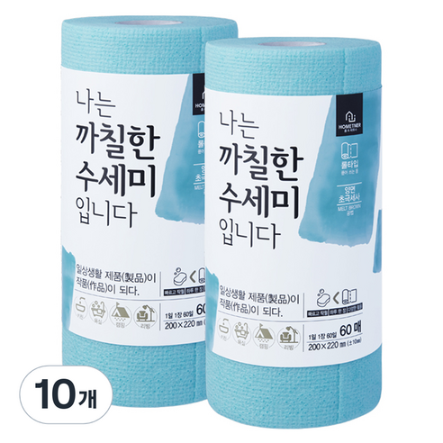홈트너 나는 까칠한 수세미 입니다, 민트, 60개, 10개
