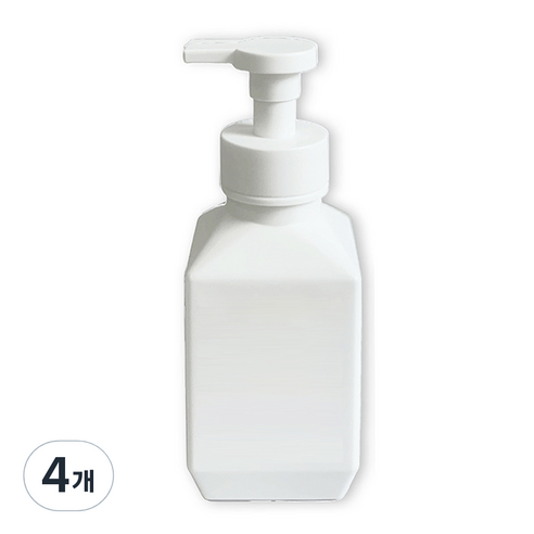 뉴앤룩 폴리 거품용기 샴푸 핸드워시 리필공병 거품 400ml, 화이트, 4개