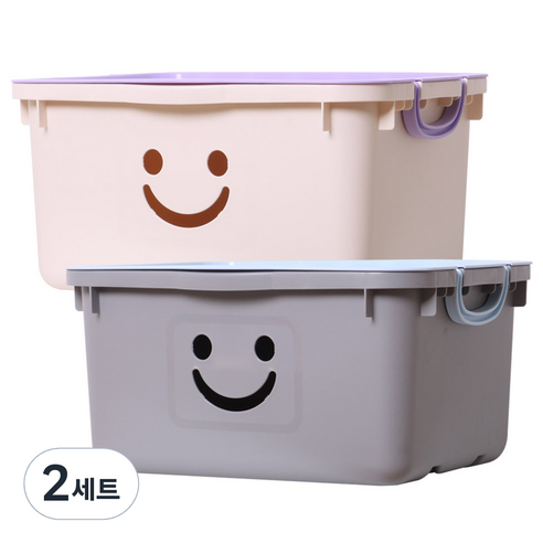 보노하우스 모던 초대형 해피박스, 그레이, 아이보리, 450 x 400 x 250 mm, 2세트