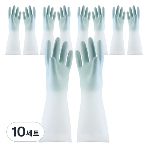 모나홈 예쁜 반투명 니트릴 고무장갑 양손착용 세트, 파스텔블루, 대(L), 10세트