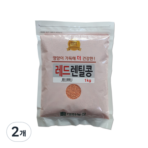 대한농산 레드렌틸콩, 2개, 1kg