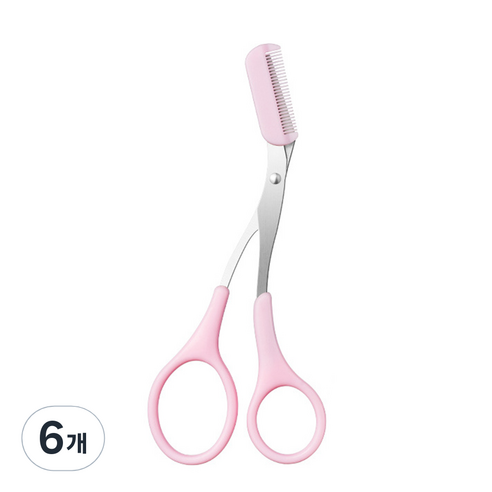 베라망 빗이 있는 눈썹가위, 6개, 핑크