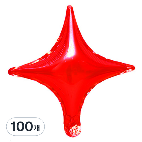 JOYPARTY 사각별모양 은박풍선 26cm, 레드, 100개