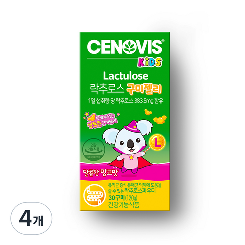 세노비스 유아용 락추로스 구미젤리 망고맛 120g, 30정, 4개