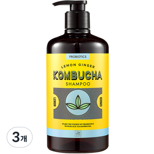 미쟝센 콤부차 샴푸 레몬진저향, 820ml, 3개