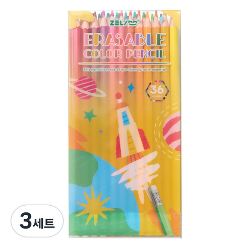 일상관 지워지는 색연필, 3세트, 36색