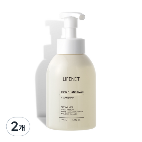 라이프넷 버블 핸드워시 클린 솝, 500ml, 2개