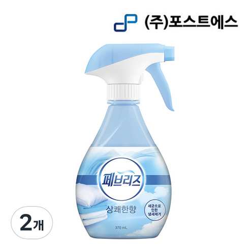 페브리즈 섬유탈취제 상쾌한향 본품, 370ml, 2개