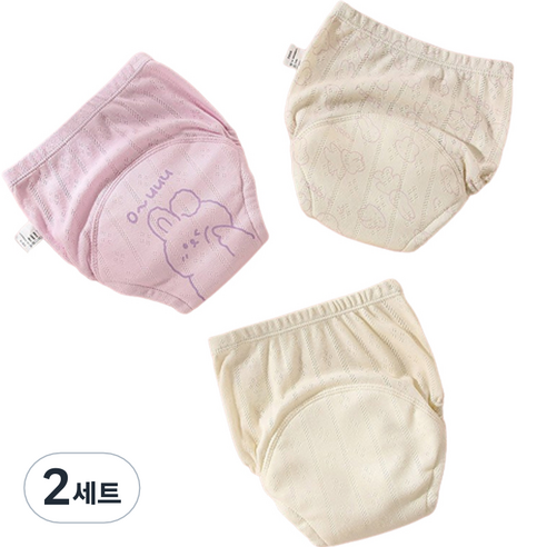베베니즈 큐트프린팅 배변훈련 팬티 3종 세트, 토끼, 2세트