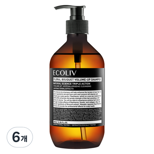 에코리브 플로럴 부케 볼륨업 샴푸, 6개, 500ml