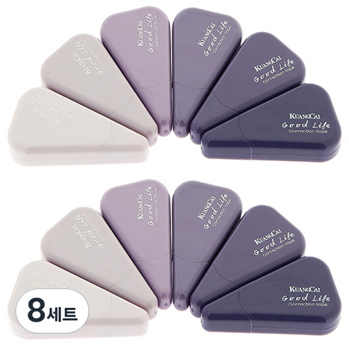 그라데이션 삼각 수정테이프 6종 세트, 라일락, 8세트