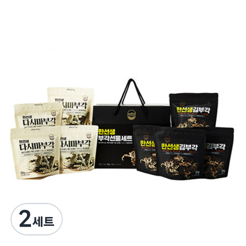 미소부각 채곡당 한선생 부각 혼합 선물세트 김 30g x 4p + 다시마 25g x 4p, 2세트 Best Top5