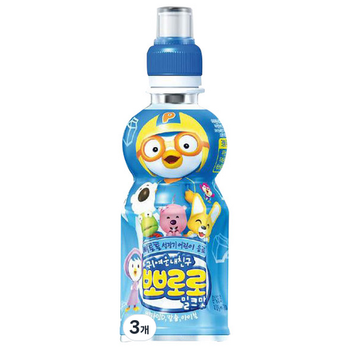 뽀로로 어린이음료, 235ml, 3개
