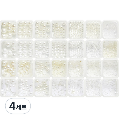 메이브라운 네일파츠 아트세트 A 진주 28종 웨딩네일 MSM25, 혼합색상, 4세트