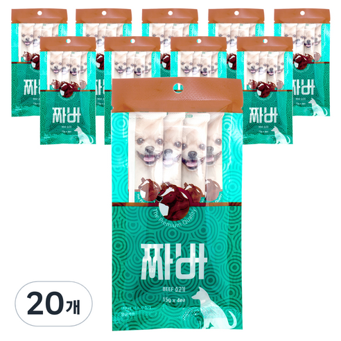 짜바 짜먹는 강아지간식 유산균 소고기맛 4p, 20개
