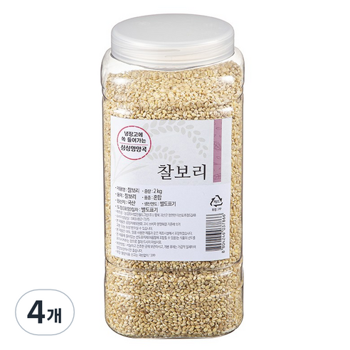 월그그린 싱싱영양통 찰보리, 2kg, 4개