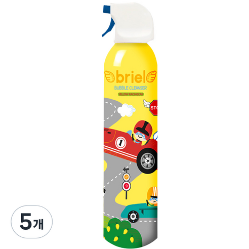 디보트브리엘 유아용 옐로우 레이싱카 버블 클렌저 누들타입 망고향, 200ml, 5개