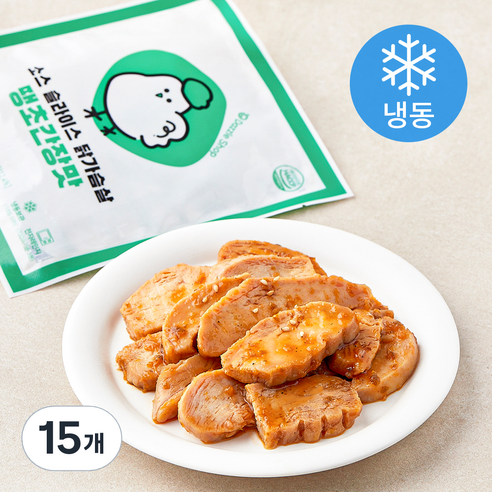 다즐샵 소스 슬라이스 닭가슴살 땡초간장맛 (냉동), 100g, 15개