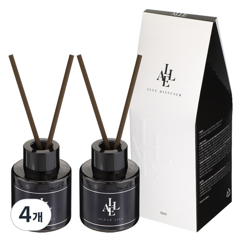 알레 블랙 디퓨저, 4개, 50ml, 슈가릴리