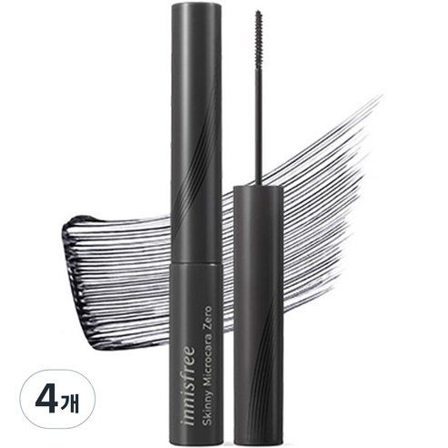 이니스프리 스키니 꼼꼼 마스카라 Zero 3.5g, 1호 블랙, 4개