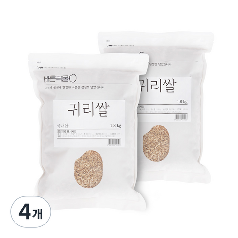 바른곡물 국산 귀리쌀, 1.8kg, 4개