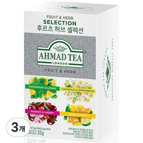 아마드티 후르츠 허브 셀렉션 20티백, 3개, 1개입