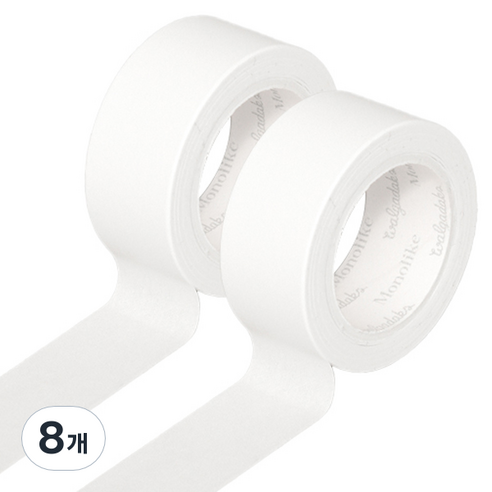 모노라이크 아르떼 마스킹테이프 501 Wide, White, 8개