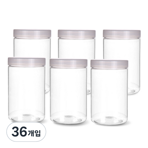 팜스용기 팜스원형 밀폐용기 화이트 600ml, 36개입, 본체 + 뚜껑