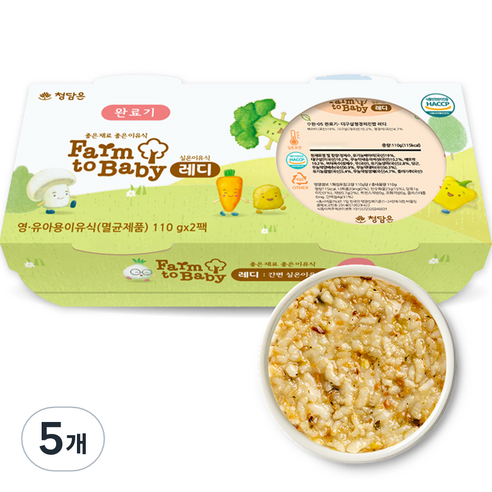 팜투베이비 레디 실온이유식 완료기 대구살청경채진밥, 대구살, 220g, 5개