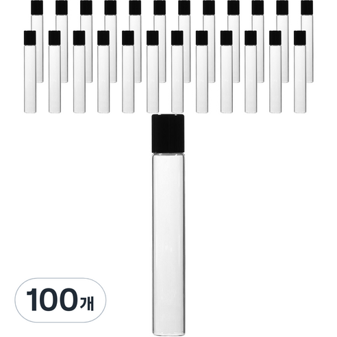 롤온 향수 용기 10ml, 100세트, 블랙(캡) + 투명(용기)