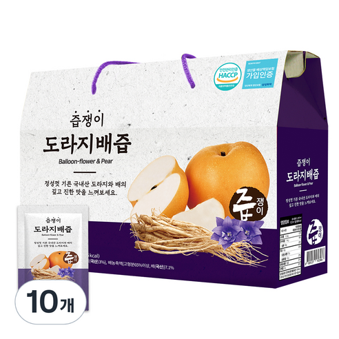 즙쟁이 도라지 배즙, 2.4L, 10개