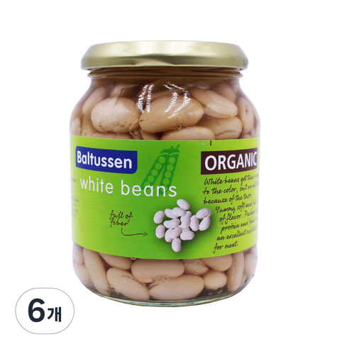 발투센 유기농 화이트빈, 360g, 6개